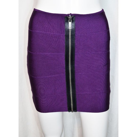 A/X Armani Exchange Bandage Front Zipper Mini Skirt Purple Size Sm - Picture 1 of 6
